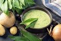 Ramsons cream soup Royalty Free Stock Photo