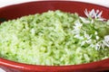 Ramsons wild garlic risotto with a wild garlic flower