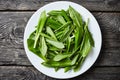 Ramsons, wild garlic, Siberian onion on a plate