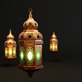 Ramzan celebration Lantern, Arabic culture decor for Eid on white