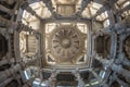 Ranakpur, India - February 2, 2017: Interior of the majestic jainist temple at Ranakpur, Rajasthan, India. Architectural details o