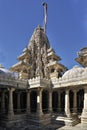 Decorative and beautifully carved Ranakpur Jain temple or Chaturmukha Dharana Vihara Royalty Free Stock Photo