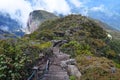 Ranau Trail of Kota Kinabalu hike between Laban Rata Resthouse and Sayat Sayat Hut Royalty Free Stock Photo