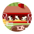 Ranch breeding flat concept icon