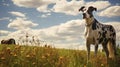 ranch cow horse dog Royalty Free Stock Photo