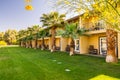 The Ranch at Death Valley hotel, hotel building with open patios and balconies overlooking the ground Royalty Free Stock Photo