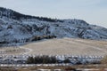 Ranch home in the wintry hills