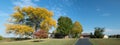 Ranch House Home Fall Colors Panorama Royalty Free Stock Photo