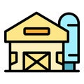 Ranch house icon vector flat