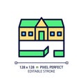 Ranch house pixel perfect RGB color icon