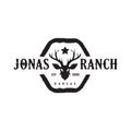 Ranch logo design with using head of deer as symbol