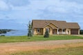 Ranch style waterfront house Royalty Free Stock Photo
