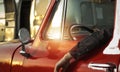 Rancher Inside His Classic Pickup Truck