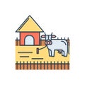 Color illustration icon for Ranching, pet and domestic Royalty Free Stock Photo