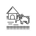 Black line icon for Ranching, pet and domestic