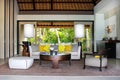 Living room Interior of a luxury villa resort in Maldives