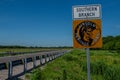 Randolph County, IL--June 13, 2020; red and back highway sign with image of American Penny marks road as part of Historic Lincoln Royalty Free Stock Photo