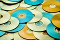 Abstract background of DVD and CD optical storage disks Royalty Free Stock Photo