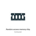 Random access memory chip vector icon on white background. Flat vector random access memory chip icon symbol sign from modern Royalty Free Stock Photo