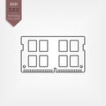 Random Access Memory for laptop line icon Royalty Free Stock Photo