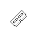 Random access memory line outline icon Royalty Free Stock Photo