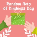 For the Random Acts of Kindness Day celebration, this vector graphic of the holiday is perfect Royalty Free Stock Photo