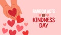Random acts of kindness day emblem isolated vector. World altruistic holiday event label. Royalty Free Stock Photo