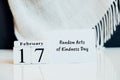 Random Acts of Kindness Day of winter month calendar february Royalty Free Stock Photo