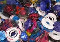 Random beyblade rings and parts riled up Royalty Free Stock Photo