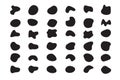 Random blob organic pattern spot shape. Amorphous ink blob geometric round pattern