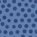 Random blue simple car tire pattern. Vector illustration.