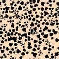 Seamless pattern dalmatian or leopard fur animal print.Animal skin template.