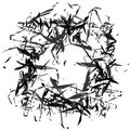 Random, chaotic edgy shapes. Rough monochrome texture. Abstract