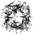 Random, chaotic edgy shapes. Rough monochrome texture. Abstract