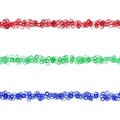 Random circle pattern text divider line design set from colored rings - repeatable vector design elements Royalty Free Stock Photo