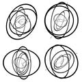 Random circles, ovals forming squiggly lines. Abstract artistic