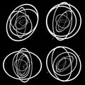 Random circles, ovals forming squiggly lines. Abstract artistic