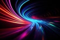 Random color light patterns forming a dynamic tunnel in the dark background Royalty Free Stock Photo