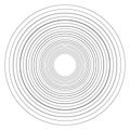 Random concentric circles, rings. Random radial, radiating circle element with thin lines