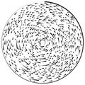 Random concentric segmented circles. Circular geometric element.
