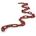 Random Curly Length of stainless steel chain links on a white ba Royalty Free Stock Photo