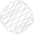 Random curly, tangle, twine lines. Doddle, sketchy, sketch rounded lines