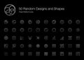 Random Designs and Shapes Icon Set for Black Background Royalty Free Stock Photo