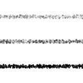 Random dot pattern line separator set from circles - vector design elements Royalty Free Stock Photo