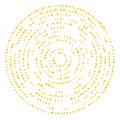 Random dots, circles abstract. Speckles, dotted radial, radiating, circular geometric illustration. Polka-dots, pointillist,