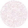 Random dots, circles abstract. Speckles, dotted radial, radiating, circular geometric illustration. Polka-dots, pointillist,