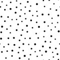 Random dotted seamless pattern. Simple geometric background in black and white. Vector illustration