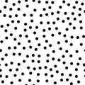 Random dotted seamless pattern. Simple geometric background in black and white. Vector illustration