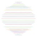Random dynamic lines circle. Parallel, straight, scatter lines, stripes. Irregular horizontal strips, streaks geometric element.