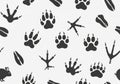 Is random, with each footprint type repeated across the image, Royalty Free Stock Photo